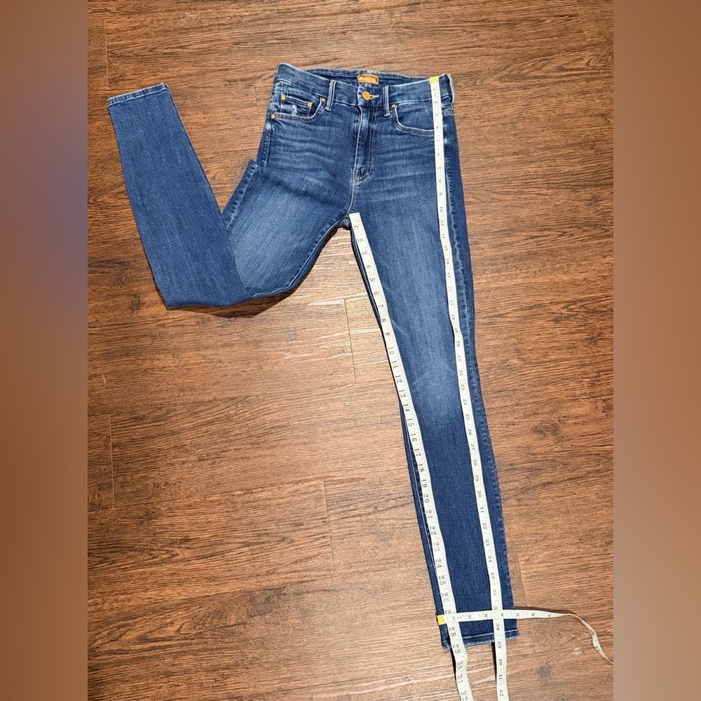 MOTHER Womens Jeans High Waisted Looker Teaming Up Skinny Dark Denim Jeans 25 - Picture 15 of 16